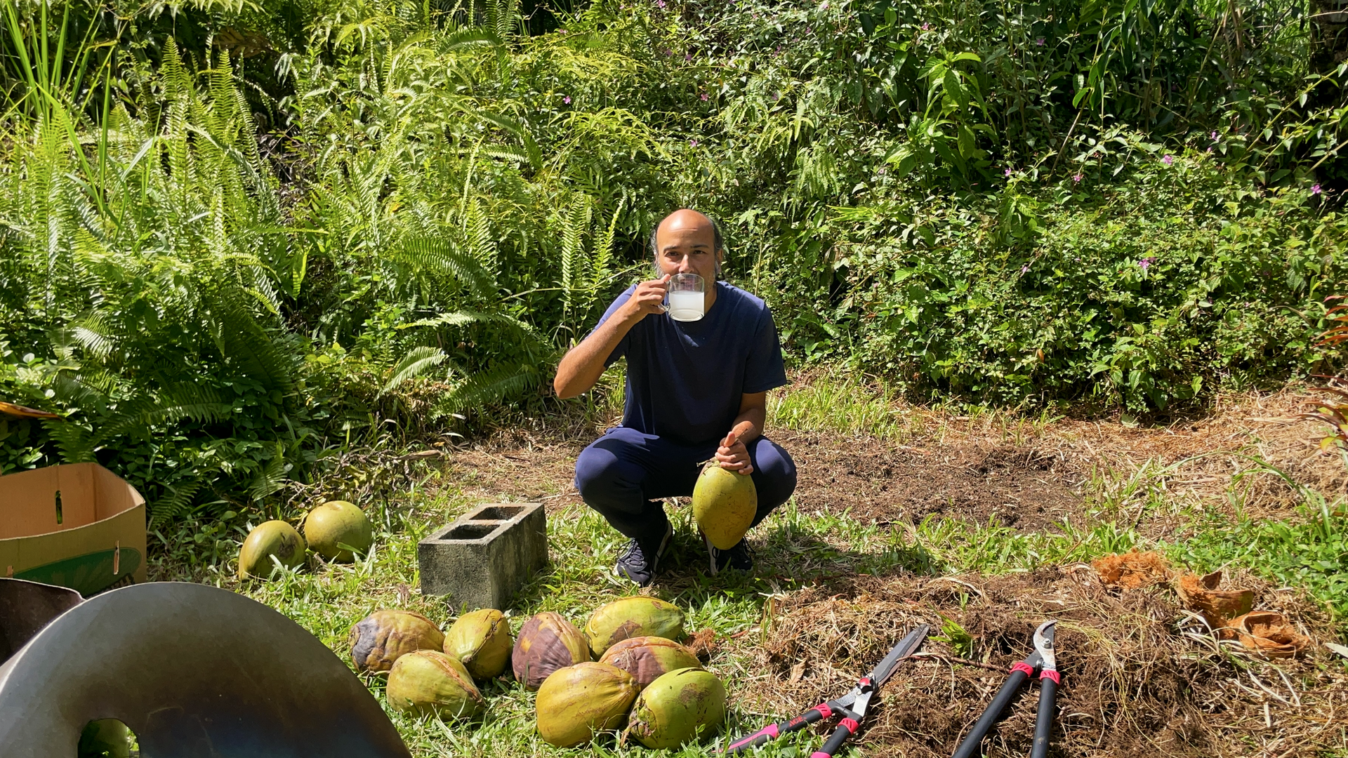 “G” / Gaurav Cedric Bhatnagar / Master Nataraj G at Haldi House Gardens enjoying fresh coconut water! Apr 2026.