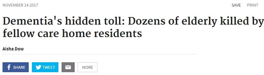 Fairfax Media shines spotlight on 28 aged care deaths involving people with dementia