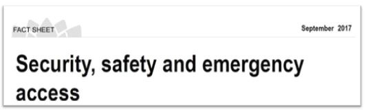 Security, safety and emergency access in retirement villages