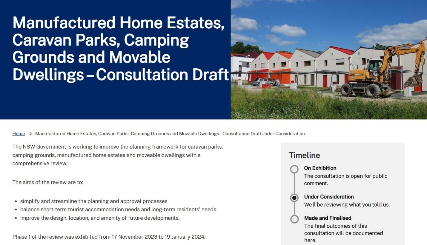 Opposition grows to NSW Government's plan for caravan parks, camping grounds, manufactured home estates and moveable dwellings