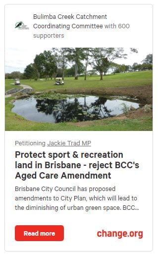 Petition against Brisbane Councils’ aged care/sports field development reforms attracts over 500 signatures
