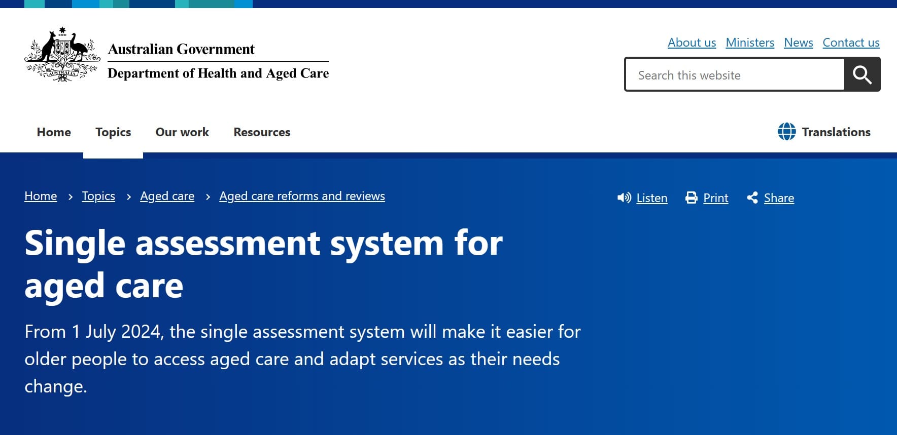 Fed Govt to release tender for new single assessment process in January 2024