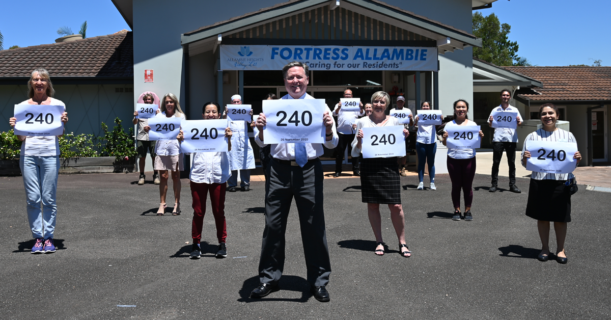 Allambie Heights Village aged care home marks 240 days without colds, flu or COVID-19