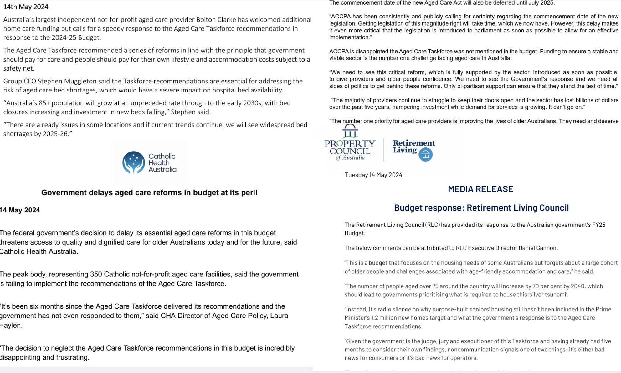 Peak bodies outcry over Aged Care Taskforce silence: 'no excuse for delay'