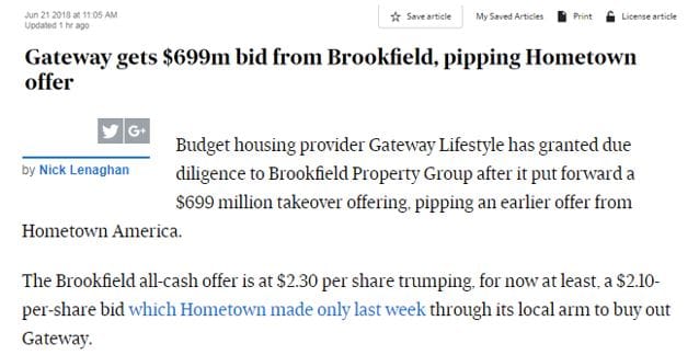 Village marketers should be aware that the competition stakes are about to jump with land lease communities