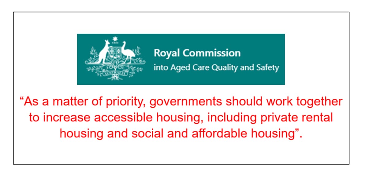 Royal Commission recommendations further consolidates retirement villages as the future solution with intergovernmental backing