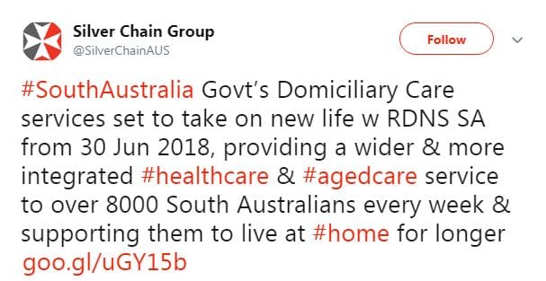 RDNS SA (Silver Chain) secures contract for SA Govt’s home care services – now servicing 8,000 clients
