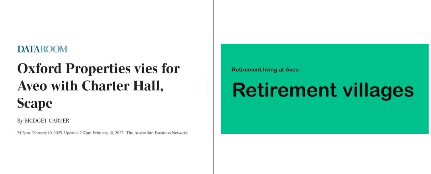Oxford Properties Group tipped to vie for $3B+ retirement village operator Aveo