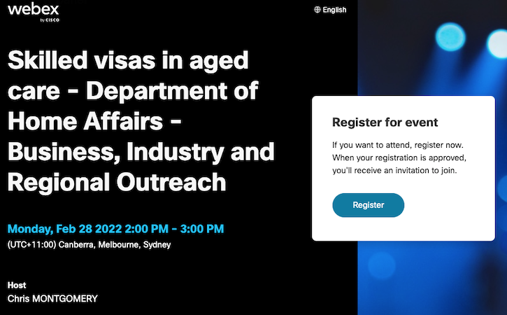 Government webinar to assist aged care providers with skilled worker visas