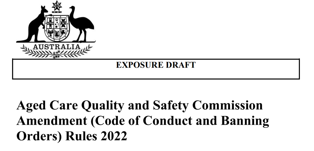 Fed Govt releases new Aged Care Code of Conduct draft
