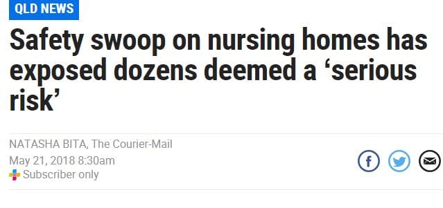The Courier-Mail ‘exposes’ 36 aged care homes as “high-risk”: advocacy groups cite lack of nurses