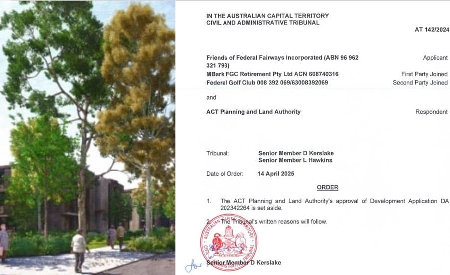 Mbark “not disheartened” after its DA approval for Federal Golf Club retirement village set aside as nine-year saga continues