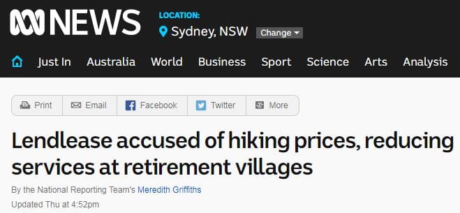 ABC Radio moves in on the village and care sector with long, negative reports