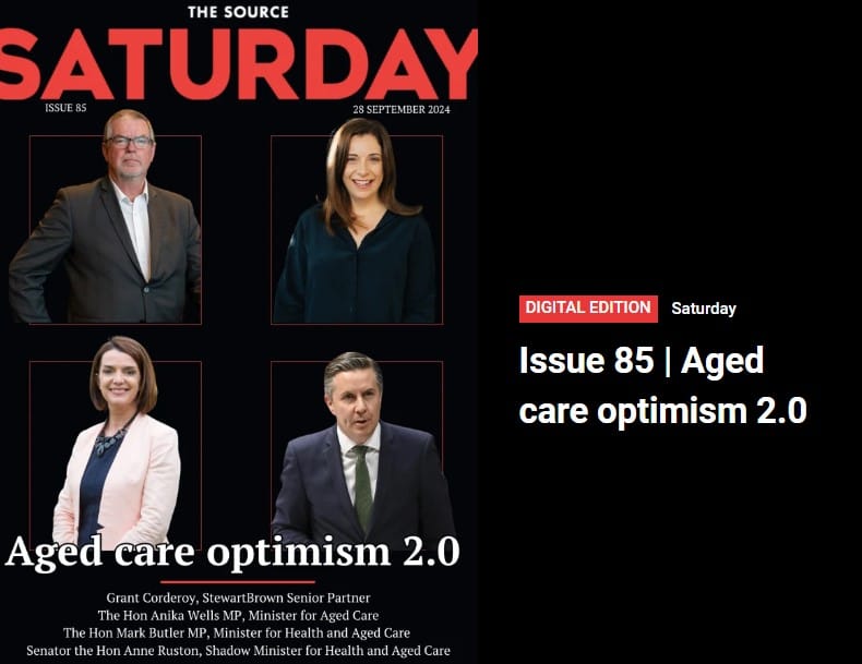 In SATURDAY digital magazine: Retirement living operators winners in new Aged Care Act