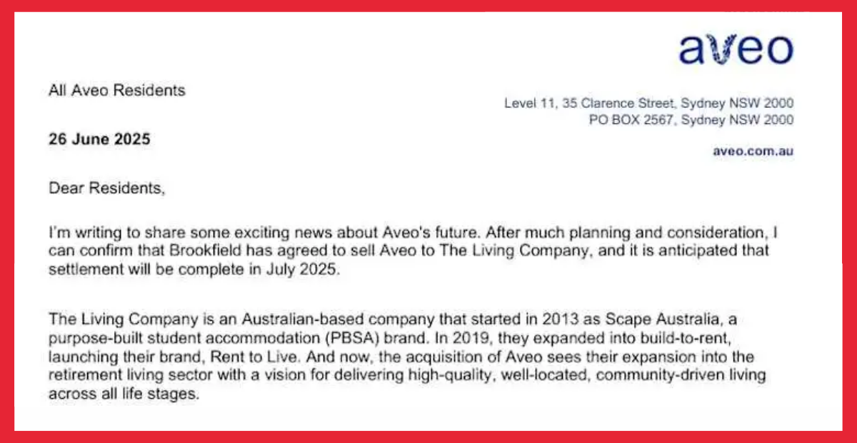 Brookfield sells retirement village operator Aveo for $3.85B