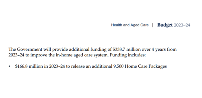 9,500 Home Care Packages released from 1 July 2023
