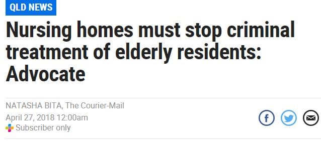 QLD’s Public Advocate warns against “criminal treatment” of aged care residents: The Courier-Mail