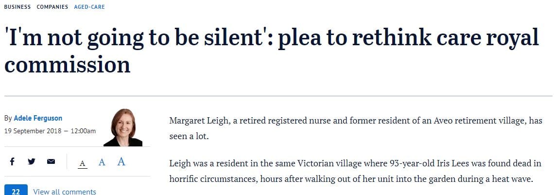 Advocacy – where are the marketers as Adele Ferguson attacks retirement villages again?