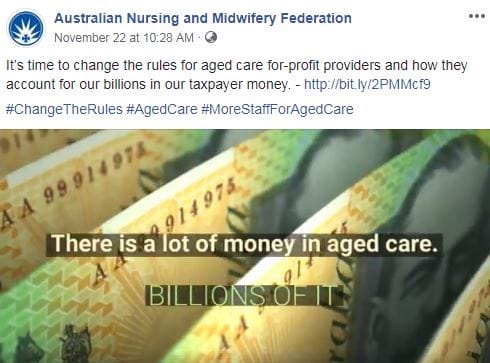 ANMF calls on Senate inquiry to make for-profit aged care providers file financial audits with ASIC
