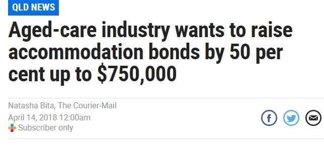 “Aged care cash grab”: Courier Mail targets RAD threshold increase to $750K
