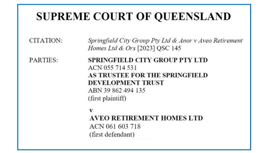 Aveo Group responds to court injunction over Springfield development in QLD