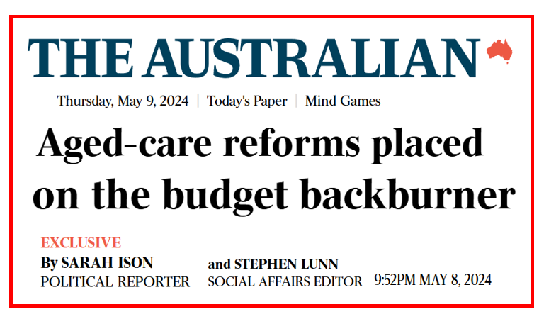 Disappointment confirmed: Taskforce recommendations excluded from next Tuesday's Budget