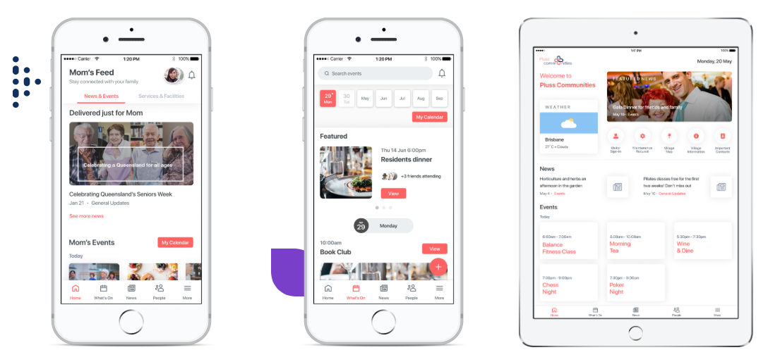 Pluss Communities app — connecting the whole village​