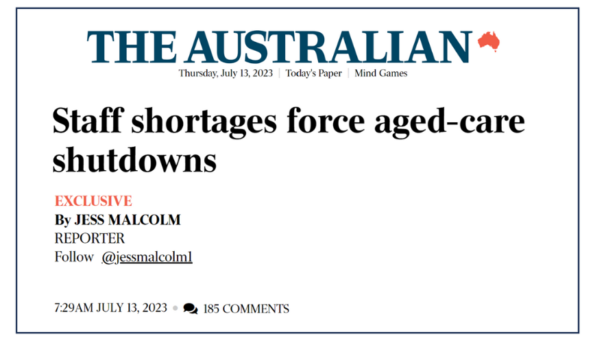 Aged care front page of The Australian again  post image