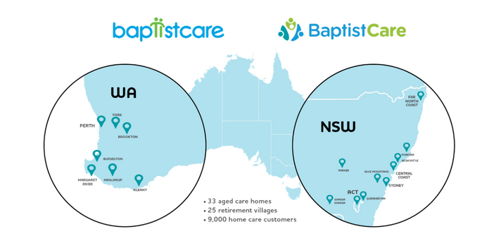 BaptistCare NSW & ACT and Baptistcare WA merge to create one of Australia’s largest NFP village and aged care providers