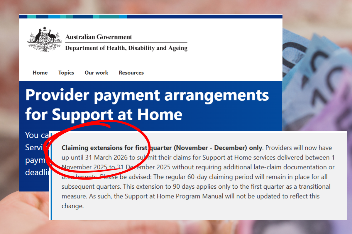 Government extends deadline for first Support at Home claims
