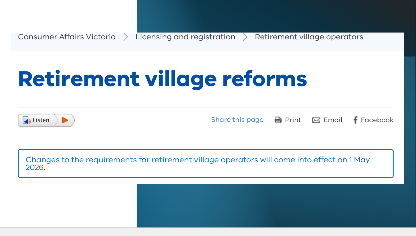 Law firm flags key change to VIC’s Retirement Villages Act  post image