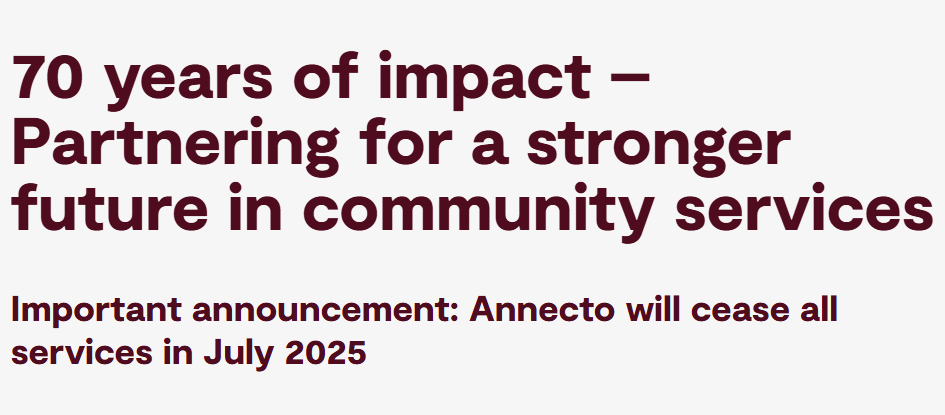 Aged care and disability services provider Annecto announces closure, impacting 3,000 clients post image