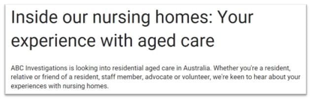 Aged care marketers – what are your next steps with this ABC investigation? post image