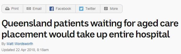 QLD patients waiting for aged care would take up entire hospital: ABC post image