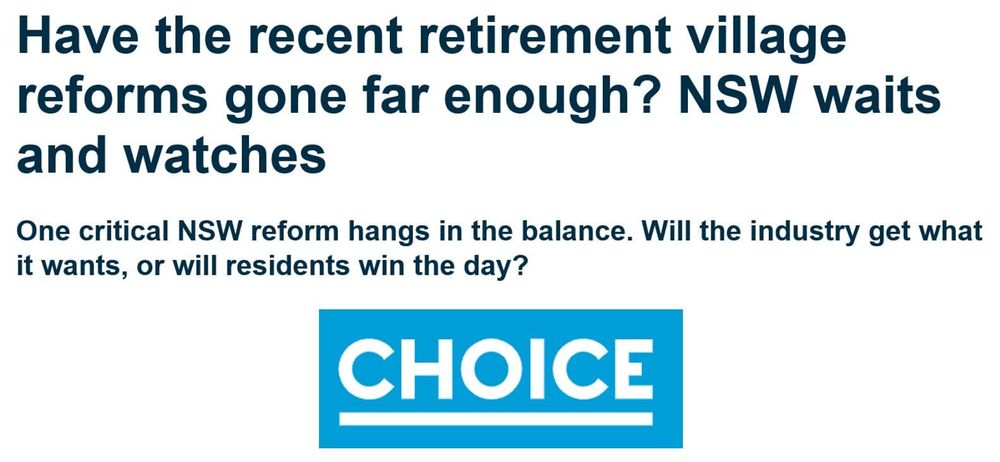 CHOICE asks “Could the retirement-village sector finally be coming around to giving residents a fair deal”? post image