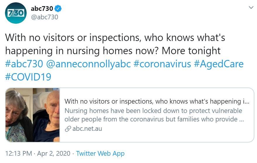 The ABC’s Anne Connolly delivers on promise of ‘bad news’ on COVID-19 in aged care with 7.30 Report story post image