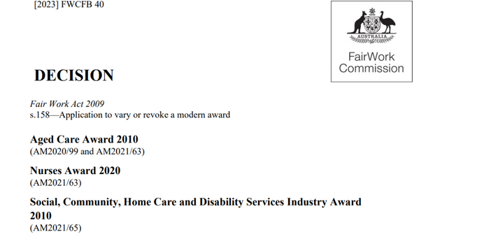 FWC sets 2023 date for aged care worker pay rise now, not staggered post image