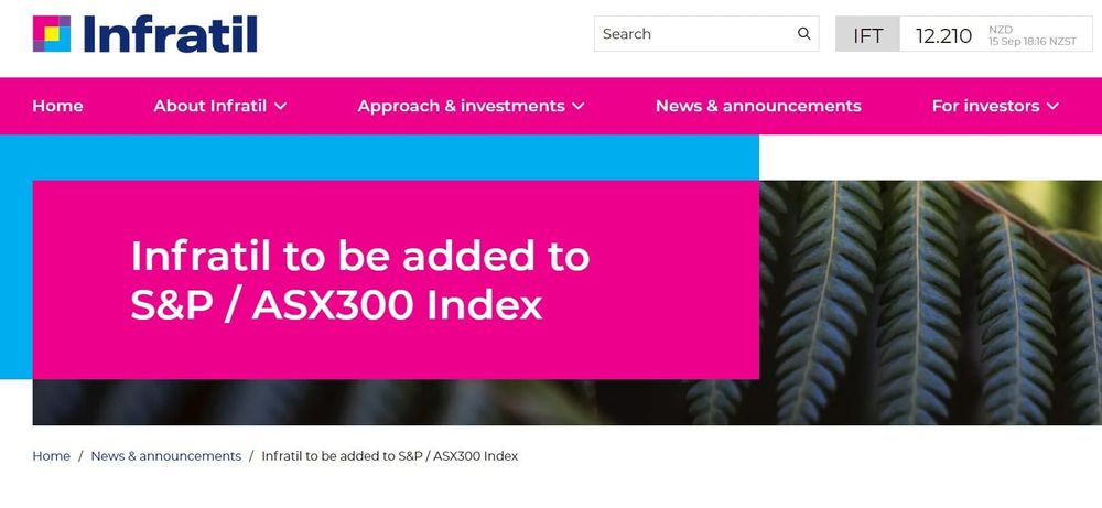 RetireAustralia's part-owner Infratil to be added to ASX300 Index post image