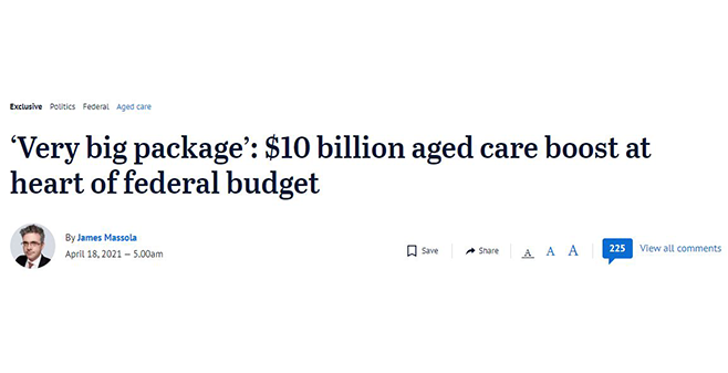 Media reports: Govt to promise $10 billion over four years for aged care in May Budget post image