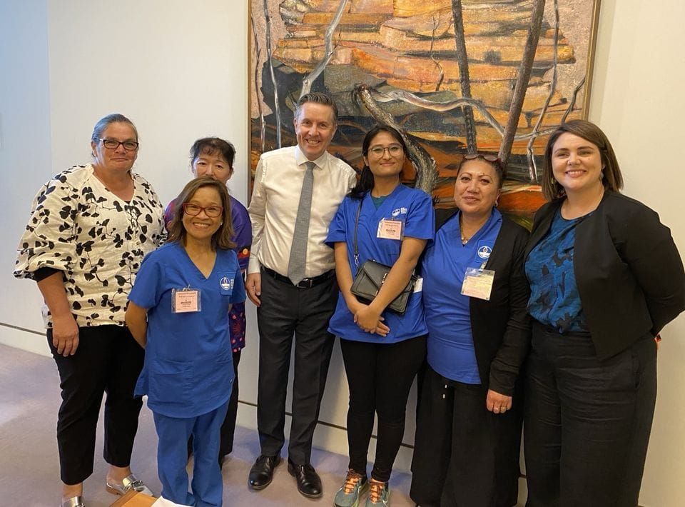 Aged care nurses visit Minister to "call out" providers missing mandatory staffing targets post image
