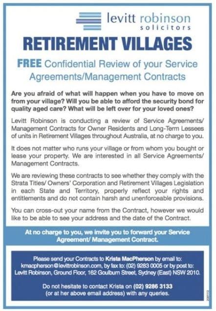 Background: Aveo / Levitt Robinson Class Action August 2017 post image