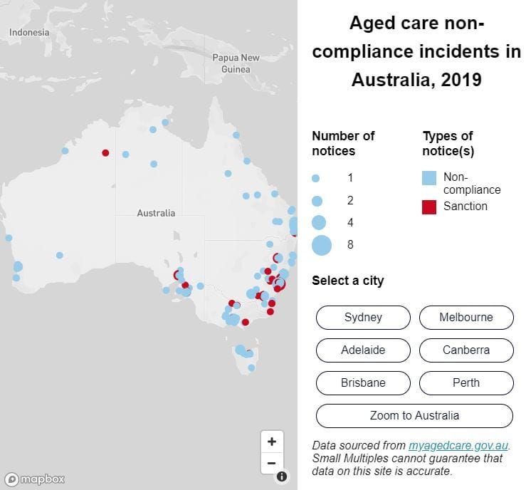 University of Sydney develops interactive map of aged care facilities that didn’t meet standards in 2019 post image