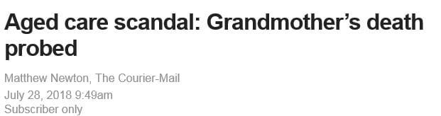 QLD: Toowoomba Chronicle runs nine-month investigation into failures at community-run aged care home post image