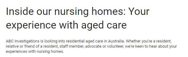 ABC launches investigation into ‘nursing homes’ – 7.30 Report puts the spotlight on failings at QLD aged care facility post image