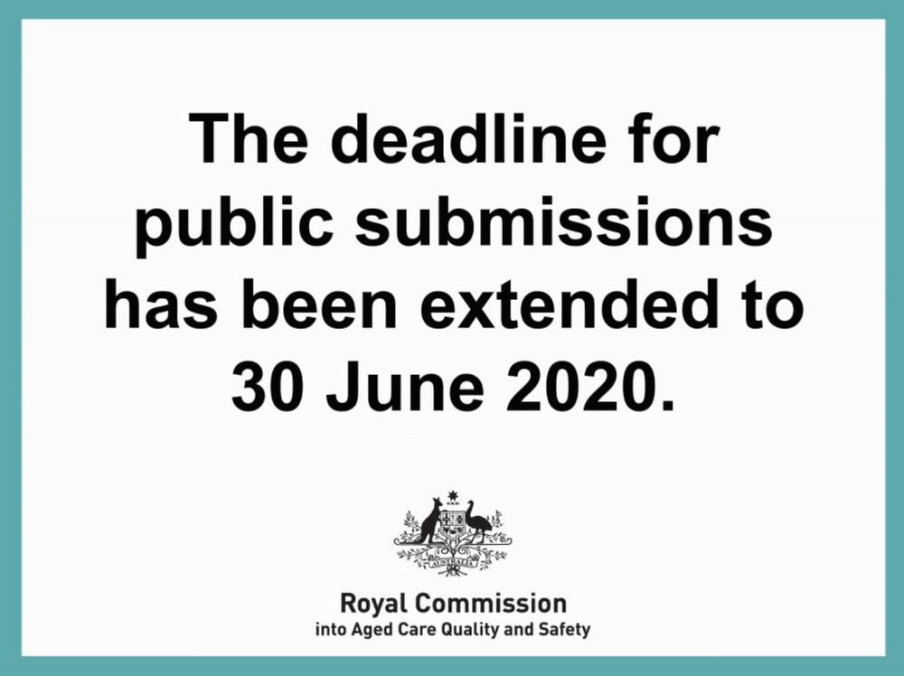 Royal Commission extends deadline for aged care submissions to 30 June 2020 post image