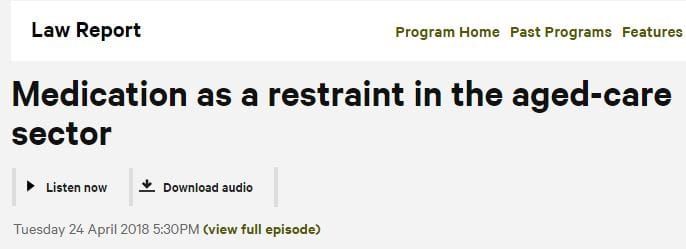 16% of US aged care residents given anti-psychotics without diagnosis: ABC Radio National post image