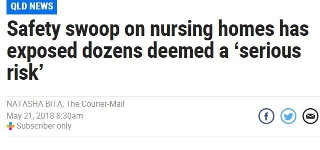 The Courier-Mail ‘exposes’ 36 aged care homes as “high-risk”: advocacy groups cite lack of nurses post image