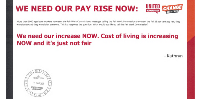 Government maintains stall on aged care pay rise post image