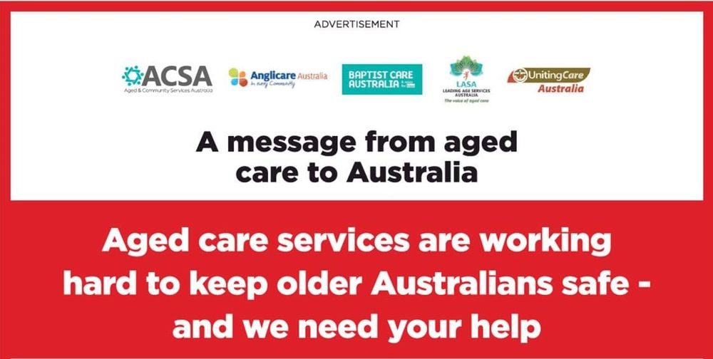 PM says code of conduct for aged care visitations on its way – but peaks and organisations take out full-page newspaper ads to lobby Govt post image