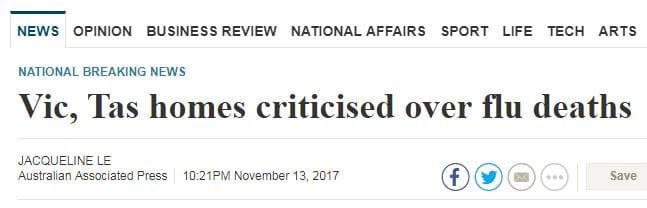 Management identified after 18 residents die from flu post image